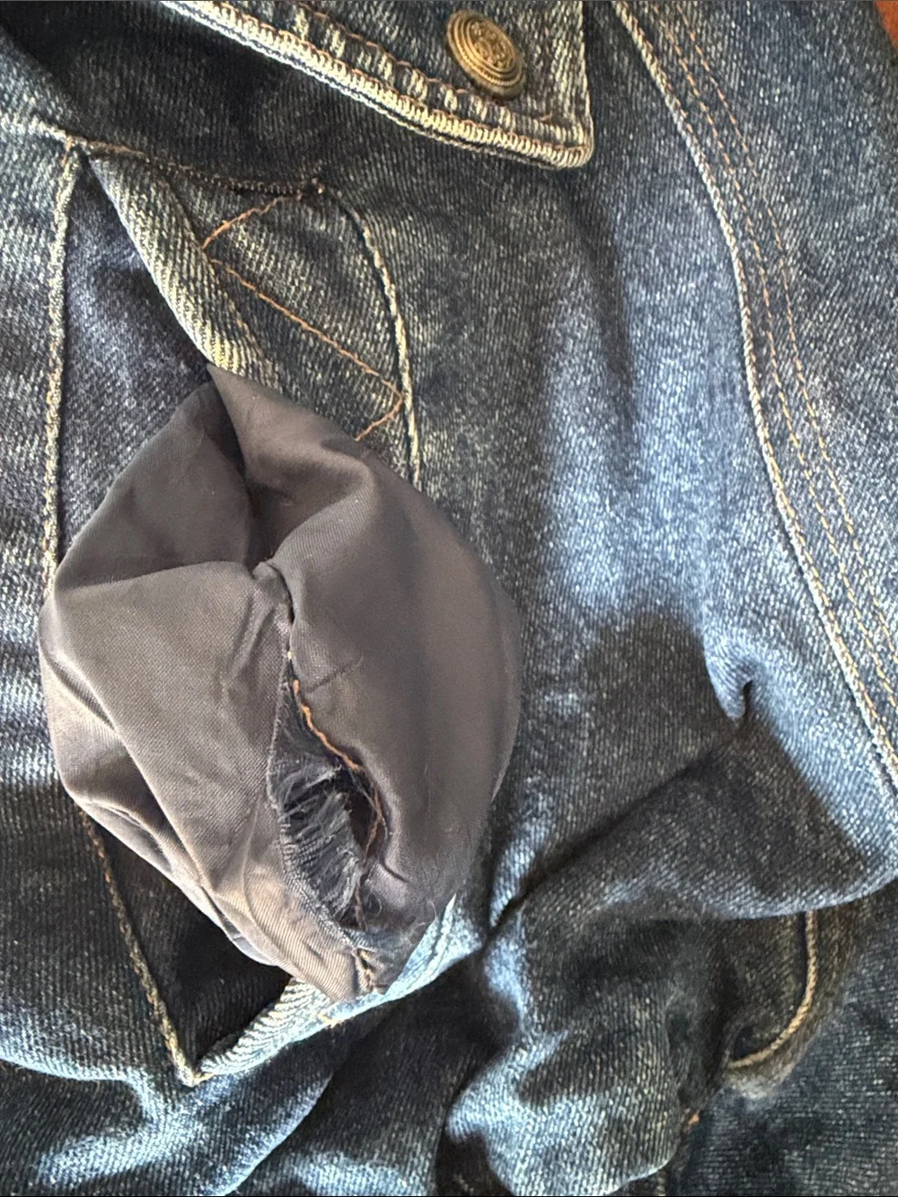 Vintage 90s Members Only Stone Canyon Denim Bomber Jacket Corduroy Trim 2X